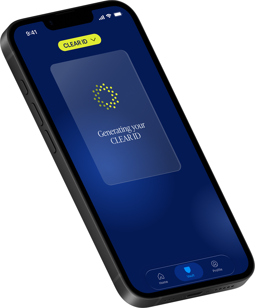CLEAR Vault app mockup