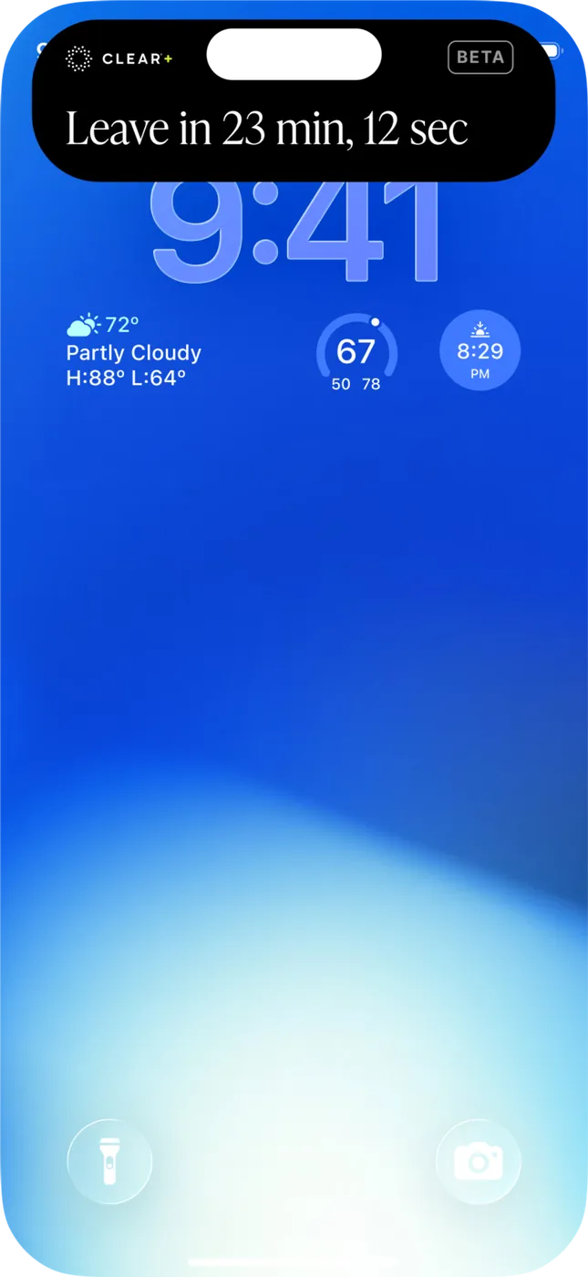 CLEAR+ Live Activity — Process