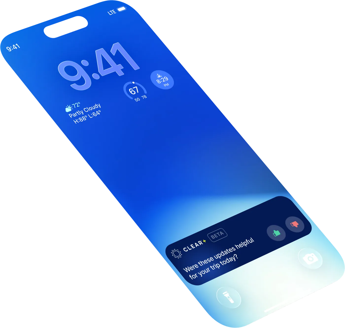 CLEAR+ Live Activity — Before / After